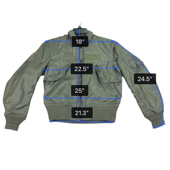 Vtg 80's Centre Mfg Co Green Fire Resistant Flight Summer Jacket CWU-36/P Sz S - Picture 9 of 10